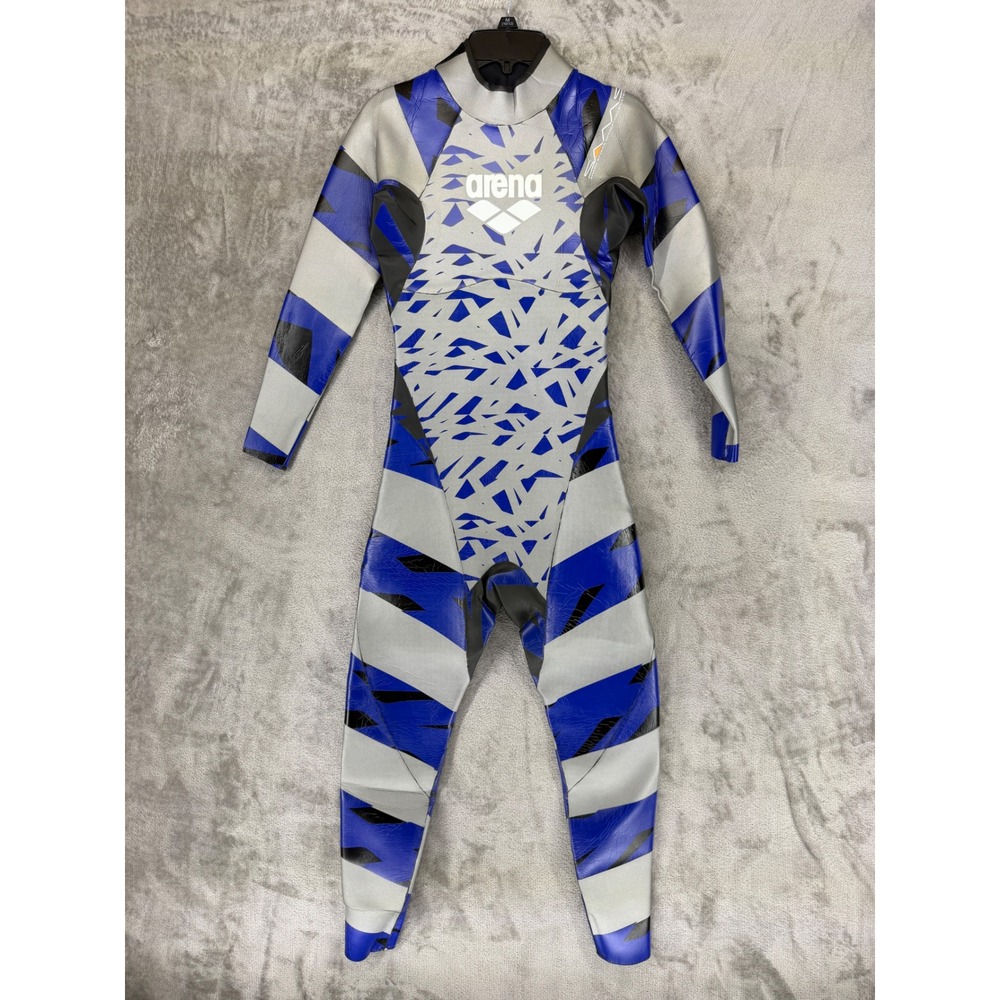 Arena SAMS Carbon Wetsuit Womens Small Silver Blue Shark Attack Mitigation 2A653